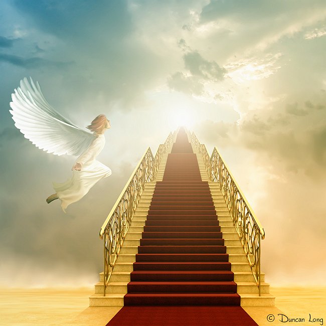 stairway to heaven illustration by Christian book artist Duncan Long