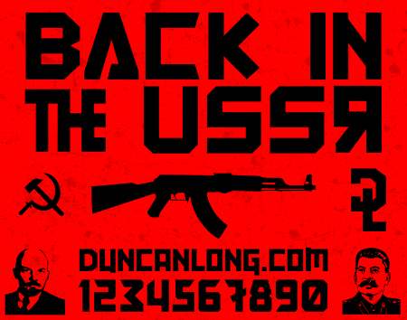 Back In the USSR typeface font by Duncan Long