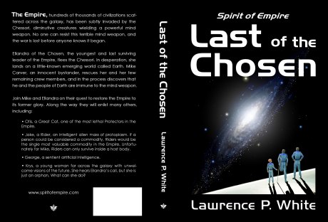 Last of the Chosen by Larence P White - book artwork for the cover and graphic design book layout.