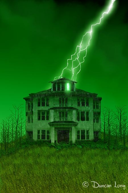 Strange Lights In the House book cover artwork illustration by book artist Duncan Long