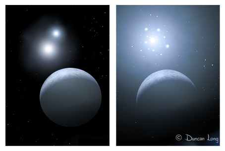Star glow difference for science fiction novel artwork