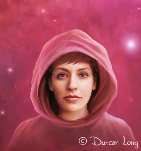Face detail for Voice of Chosen science fiction novel artwork by book illustrator Duncan Long