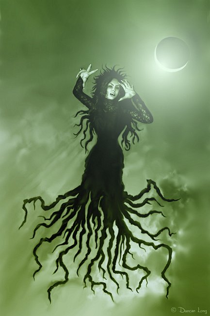 Witch artwork created for a horror book cover by artist illustrator Duncan Long (8)