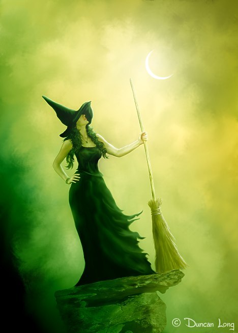 Witch artwork created for a horror book cover by artist illustrator Duncan Long (1)