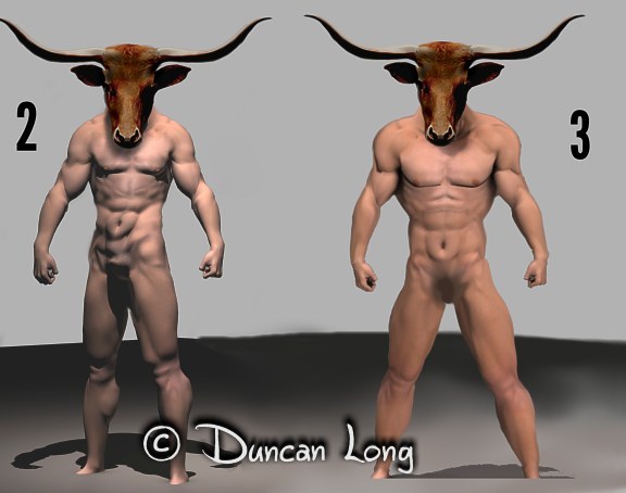 Minotaur 2b and 3 concept models for book cover