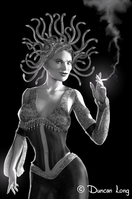 Medusa illustration for science fiction novel Lesser Gods