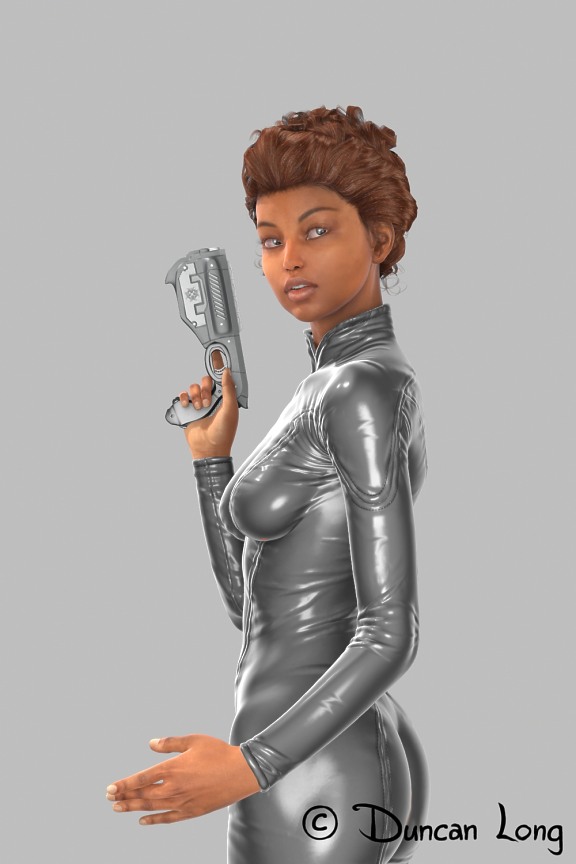 Kiaya test render for science fiction book cover art by John Bowers