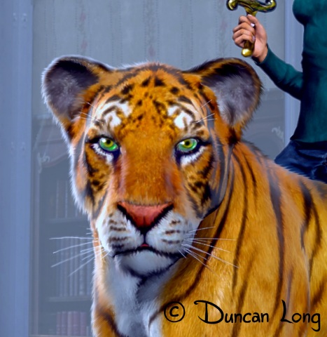 Book cover artwork exerise - Martha's tiger 1g -detail 2