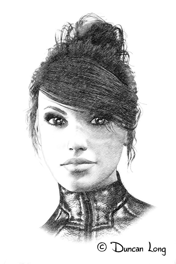 Nikki - character art from science fiction novel by Duncan Long