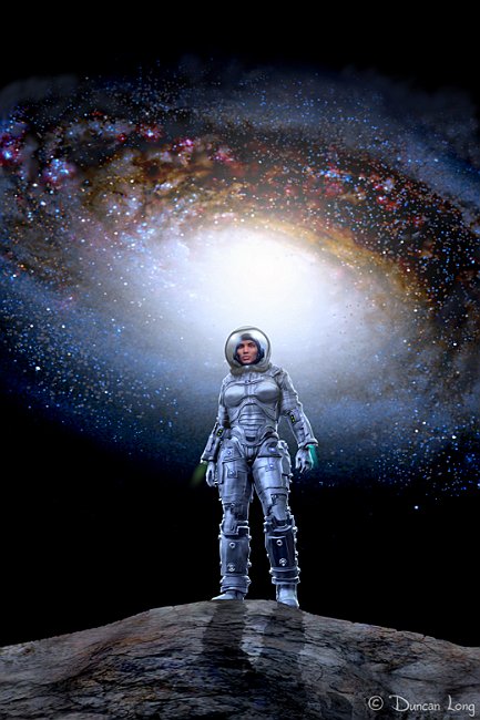 Explorer-Amazing Stories Magazine sci-fi cover art by artist Duncan Long