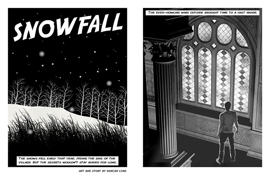 Snow 1-013 graphic novel artwork by illustrator Duncan Long