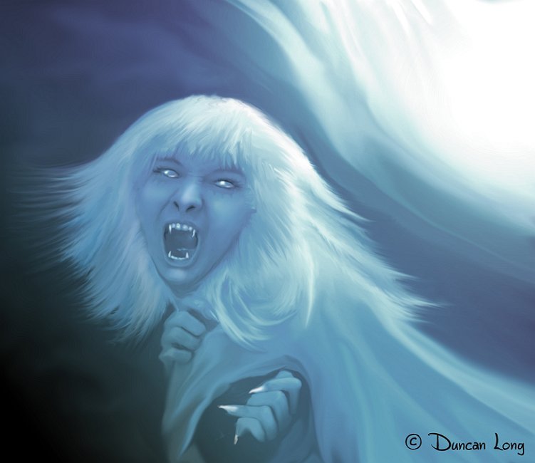 Horror book cover artwork by illustrator Duncan Long