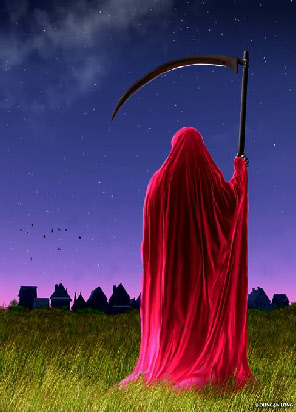 Come, Sweet Death, graphic artwork by visionary outsider artist Duncan Long, 2006. Come, Sweet Death, graphic artwork by visionary outsider artist Duncan Long, 2006.