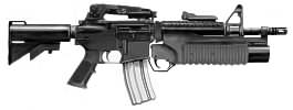 M4 Carbine with M203 grenade launcher illustration for Duncan Long's AR-15/M16 Sourcebook from Paladin Press